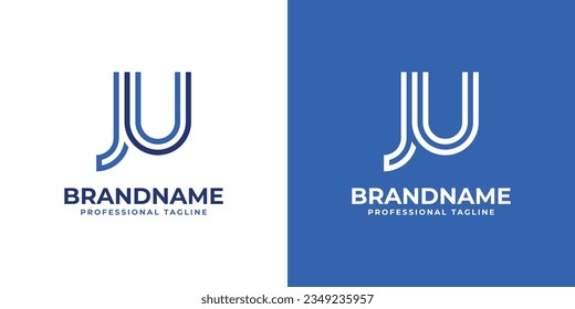 Logotipo de Monograma de la línea JU de la letra, adecuado para negocios con las iniciales JU o UJ.