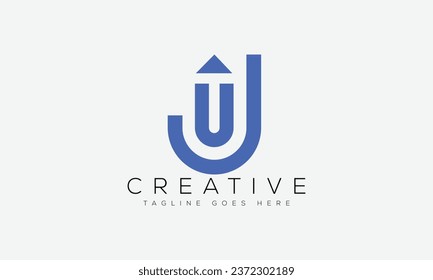 Letter JU logo design template vector illustration
