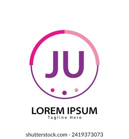 letter JU logo. JU logo design vector illustration for creative company, business, industry