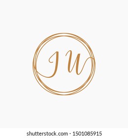 Letter JU logo template, Creative fashion logo design, couple letter , wedding concept -vector