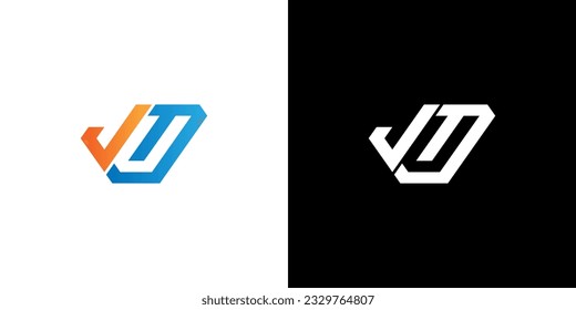 Letter JU negative space logo, JU Monogram, Initial JU Logo, JU Logo, Icon, Vector