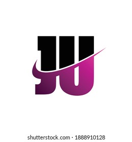 Letter JU simple logo design vector