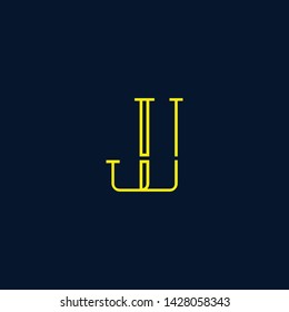 Letter JU UJ J Clean and Minimal Initial Based Logo Design