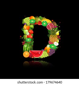 Letter of juicy fruit d
