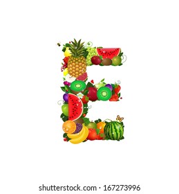 Letter of juicy fruit E