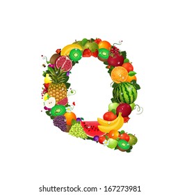 Letter of juicy fruit Q