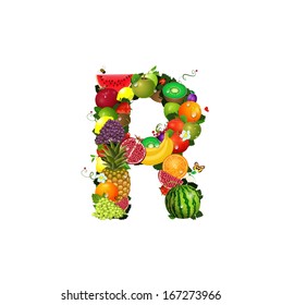 Letter of juicy fruit R