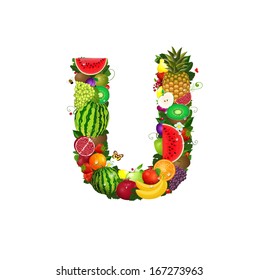 Letter of juicy fruit U