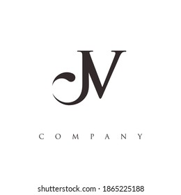 letter JV logo design vector