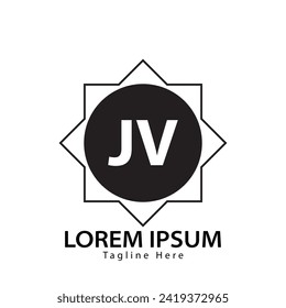 JV-Logo. Design-Vektorgrafik des JV-Logos für Kreativunternehmen, Unternehmen, Industrie