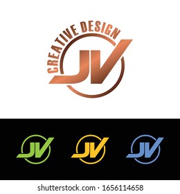 Vektorillustration für einfaches Logo-Design von Letter JV