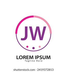 letter JW logo. JW logo design vector illustration for creative company, business, industry