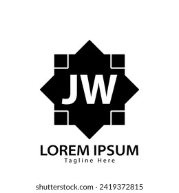 logo de JW carta. Ilustración vectorial del diseño del logotipo de JW para empresas creativas, empresas, industria