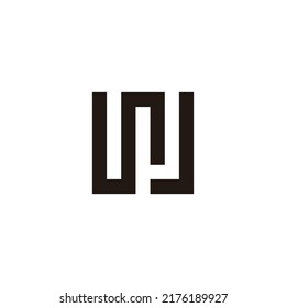 Letter JW WJ J W square geometric symbol simple logo vector