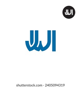 Diseño de logotipo de monograma JWI Carta