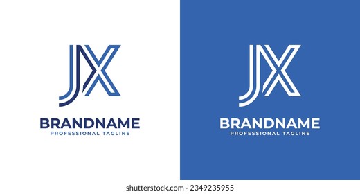 Letter JX Line Monogram Logo, suitable for business with JX or XJ initials.