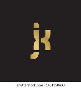 Letter jx linked lowercase logo design template elements. Gold letter Isolated on black  background. Suitable for business, consulting group company.