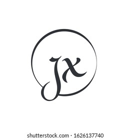 letter JX Logo Design Vector Template. Initial Linked Letter Design JX Vector Illustration