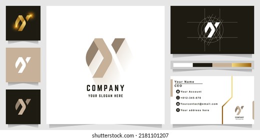 Letter JY or AY monogram logo with business card design