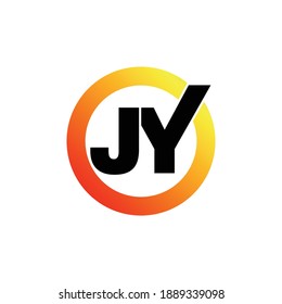 vector de diseño del logotipo del círculo de la carta JY