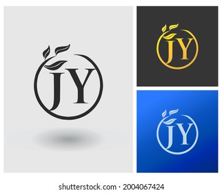 Letter JY initial modern logo for botanical company