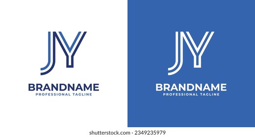 Letter JY Line Monogram Logo, suitable for business with JY or YJ initials.