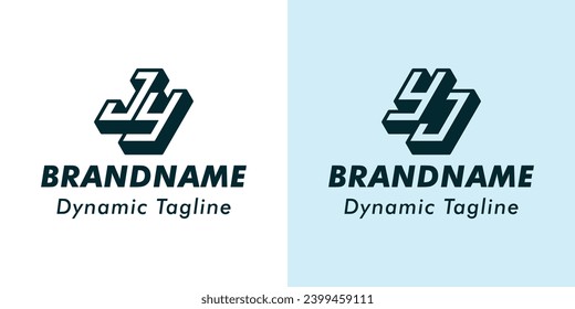 Letter JY und YJ 3D Monogram Logo. Eignet sich für den Geschäftsbetrieb mit JY- oder YJ-Initialen