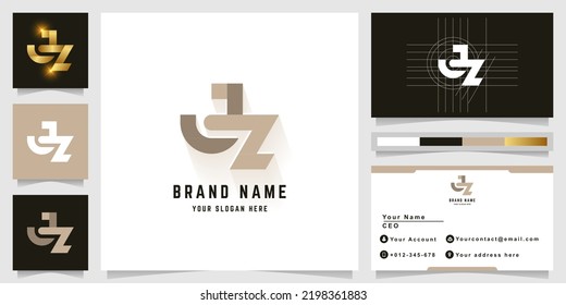 Letter JZ or aZ monogram logo with business card design