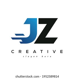 Letter JZ Fast Speed and e commerce Logo Design Element