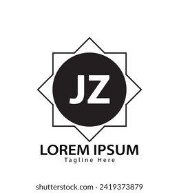 logo de la carta JZ. Ilustración vectorial del diseño del logotipo de JZ para empresas creativas, empresas, industria