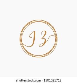 Letter JZ logo template, Creative fashion logo design, couple letter , wedding concept -vector