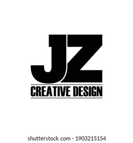 Letter JZ simple logo design vector