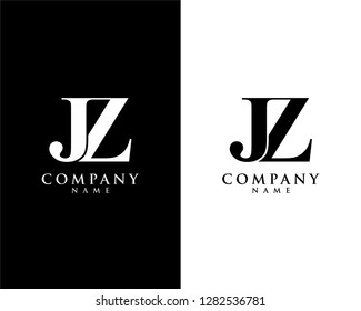 letter jz, zj initial company name logo template vector