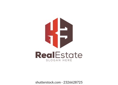 Letter k 3 Real Estate logo design vector template