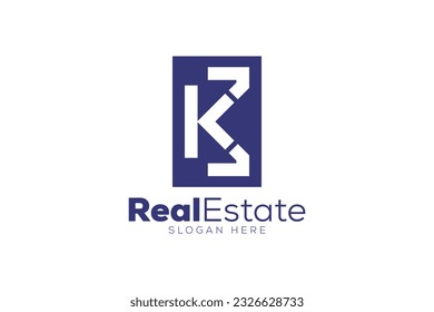 Letter k 3 Real Estate logo design vector template