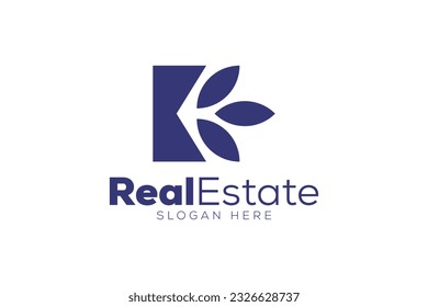 Letter k 3 Real Estate logo design vector template