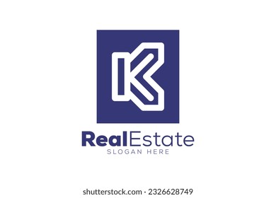 Letter k 3 Real Estate logo design vector template