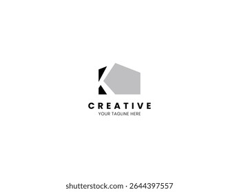 Letter K 3D building logo for your brand