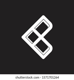 letter k 3d flat geometric logo vector