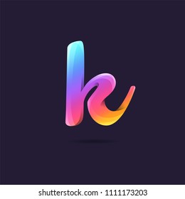 Letter K 3D, gradient multicolour logo icon vector.