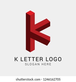 Letter K 3d logo design vector icon symbol template
