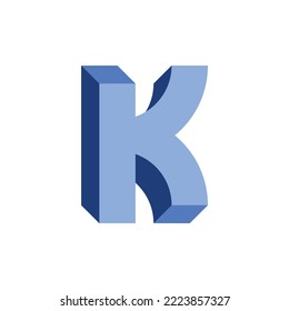 letter k 3d optical illusion icon