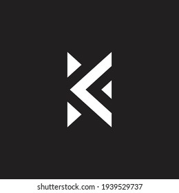 letter k abstract geometric triangle line logo vector