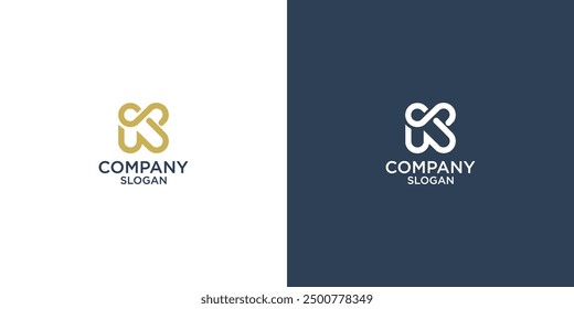 letter k abstract geometry monogram logo vector design