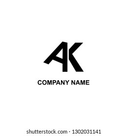 letter a and k abstract logo