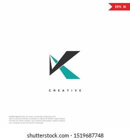 Letter K Abstract Logo icon. Premium Line Alphabet Monochrome Monogram emblem. Vector graphic design template element. Graphic Symbol for Corporate Business Identity. 