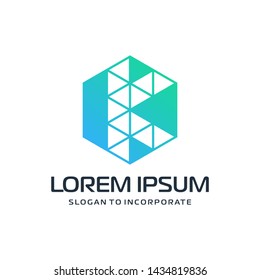 Letter K abstract Logo Template.construction concept. digital technology logo -vector