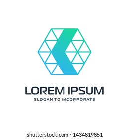 Letter K abstract Logo Template.construction concept. digital technology logo -vector