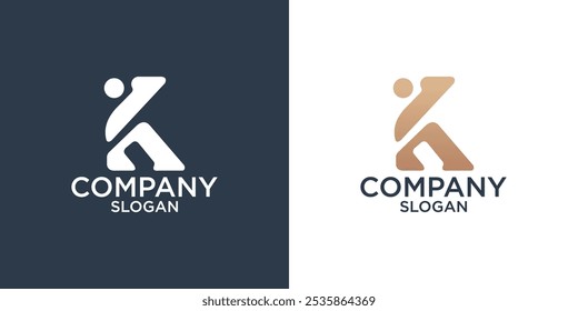 Buchstabe k abstraktes Monogramm Logo Design Vektor