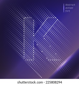 Letter K - Abstract optical illusion letters on space background